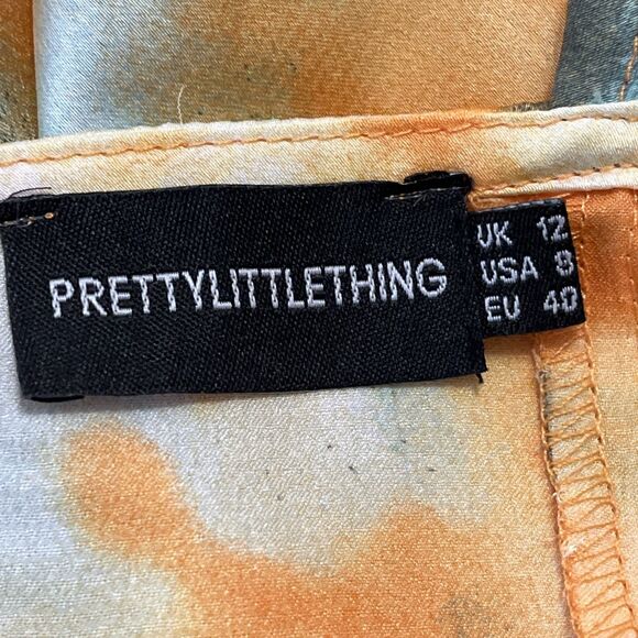 Pretty Little Thing Camisole Bustier Retro Multicolor Crop Top Party Clubwear - Picture 7 of 7